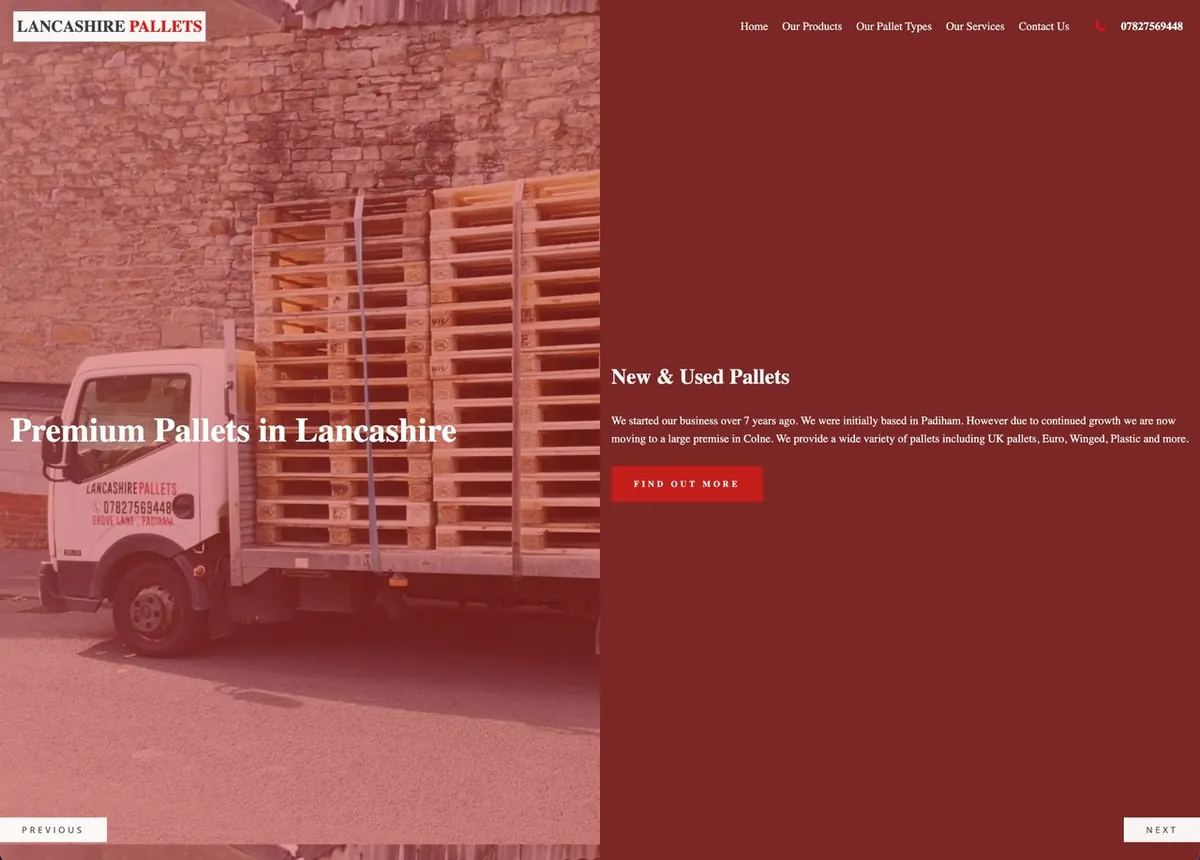 Lancashire Pallets website by Click Converters
