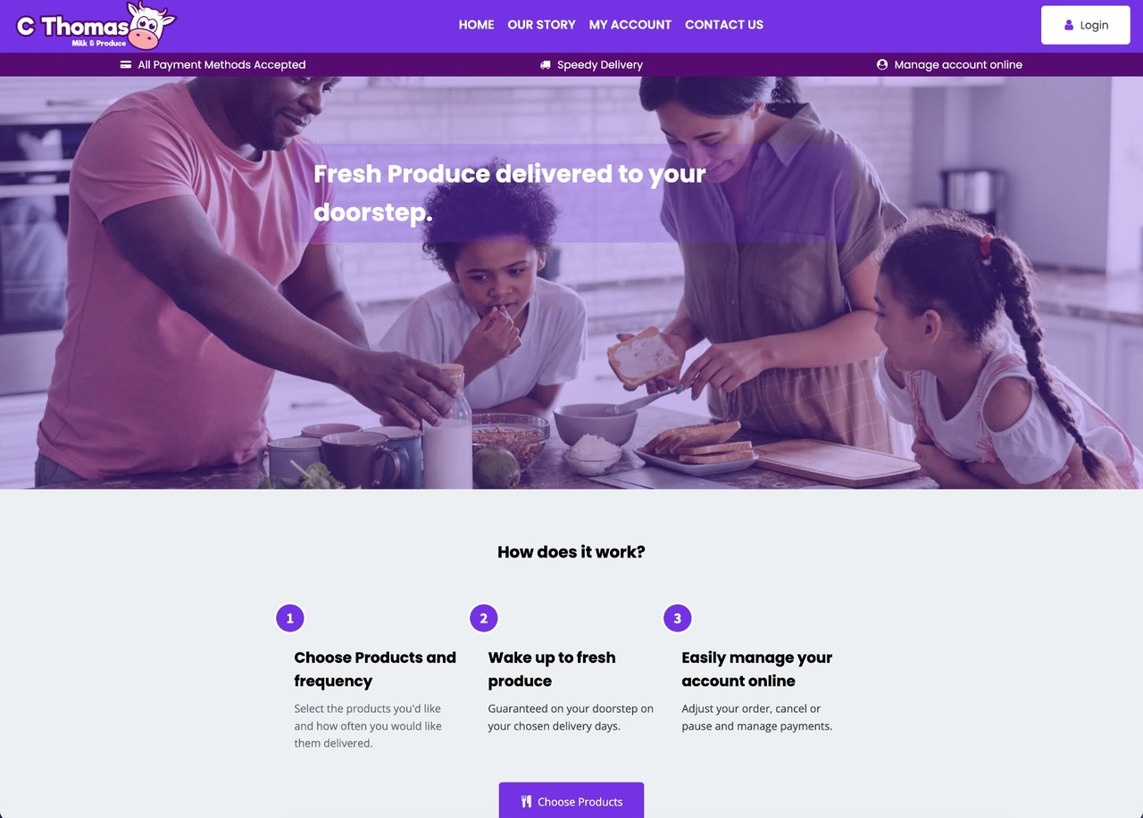 cthomasmilk.co.uk website screenshot