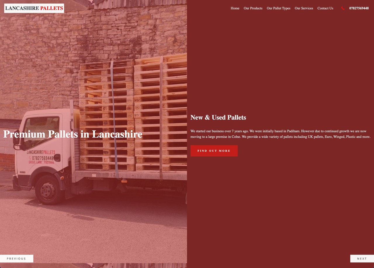lancashirepallets.co.uk website screenshot